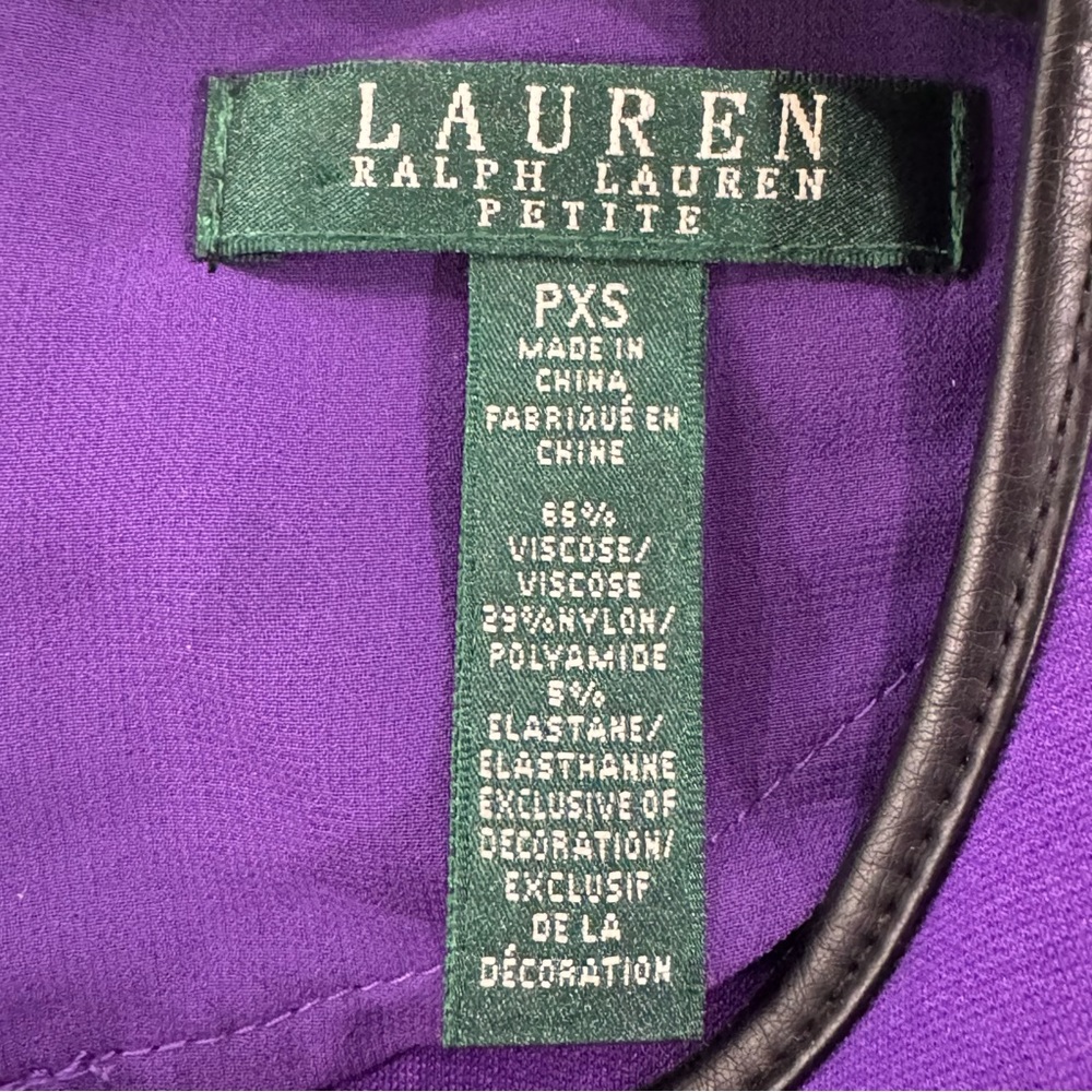 LAUREN Ralph Lauren Purple Fit & Flare Dress PXS - Picture 8 of 8
